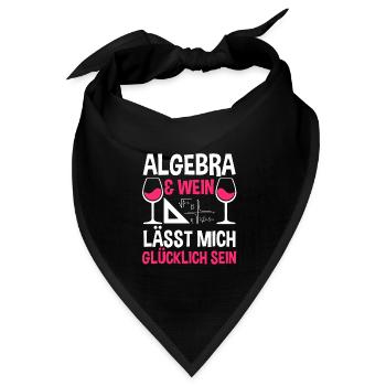 Mathematik Wein Mathe Rechnen Algebra - Bandana Dreieckstuch - Schwarz - Vorne