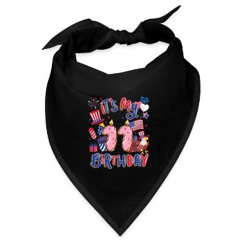 Es Ist Mein 11 Geburtstag Eagle 4. Juli - Bandana Dreieckstuch - Schwarz - Vorne