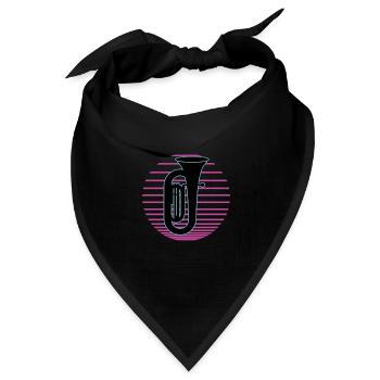 Tuba Spieler Tuba Musikinstrument - Bandana Dreieckstuch - Schwarz - Vorne