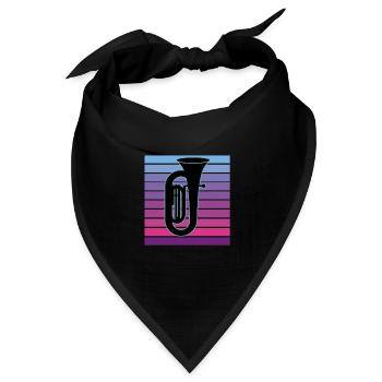 Tuba Spieler Tuba Musikinstrument - Bandana Dreieckstuch - Schwarz - Vorne