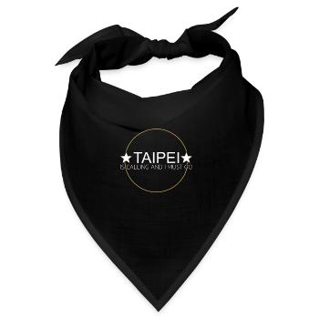 Taipei Spruch - Bandana Dreieckstuch - Schwarz - Vorne