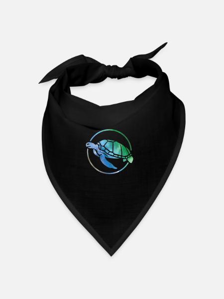 Turtle Cute Girl Love Turtles - Bandana Dreieckstuch - Schwarz