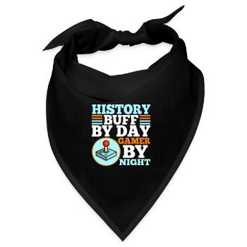History by day gamer by night - Bandana Dreieckstuch - Schwarz - Vorne