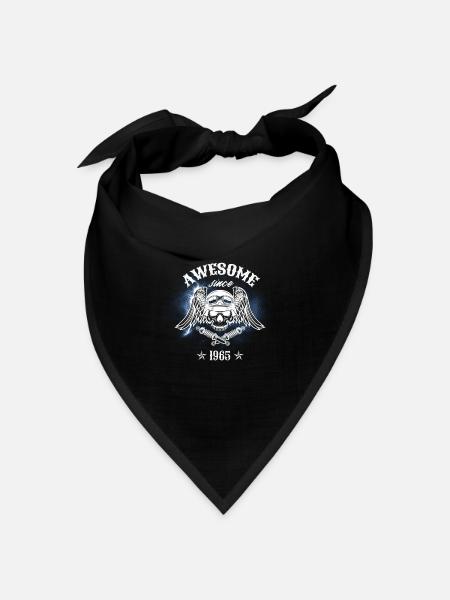 Awesome since 1965, Biker 58. Geburtstag - Bandana Dreieckstuch - Schwarz