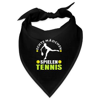 Tennisspieler Lustig Sportler Frau Mit - Bandana Dreieckstuch - Schwarz - Vorne