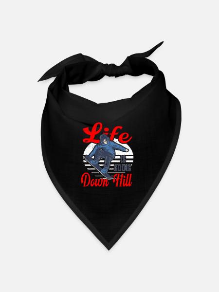 My Life Is Going Downhill Snowboarding - Bandana Dreieckstuch - Schwarz