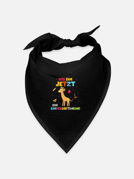 Ich bin jetzt ein Kindergartenkind Giraffe - Bandana Dreieckstuch - Schwarz