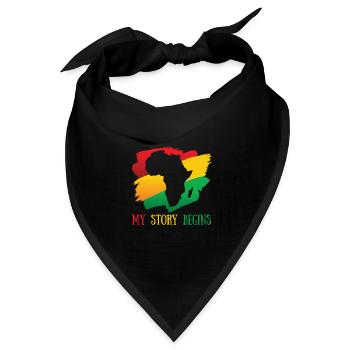 Meine Geschichte Beginnt Afroamerikaner Der - Bandana Dreieckstuch - Schwarz - Vorne