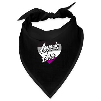 Asexuell Flagge Stolz Liebe - Bandana Dreieckstuch - Schwarz - Vorne