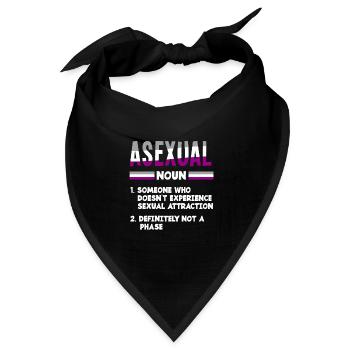 Asexuell Asexualität Outing - Bandana Dreieckstuch - Schwarz - Vorne