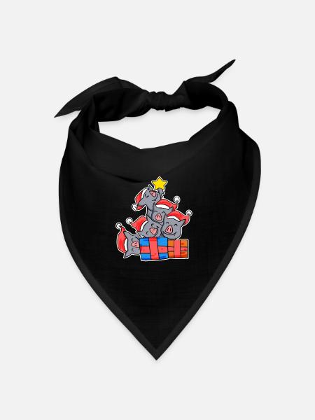 Fledermäuse Weihnachten Weihnachtsbaum Fledermaus - Bandana Dreieckstuch - Schwarz