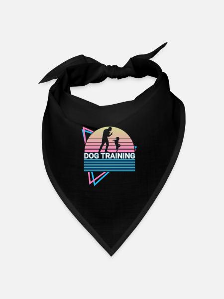 Hundetraining Retro Trainer - Bandana Dreieckstuch - Schwarz