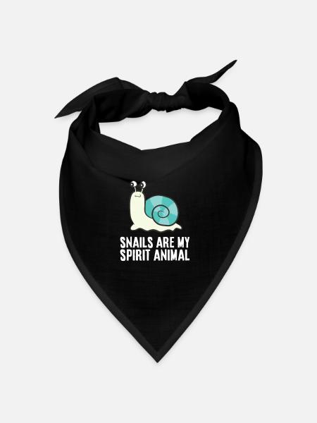Schnecken sind mein Seelentier Kawaii Schnecke - Bandana Dreieckstuch - Schwarz