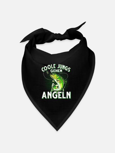 Coole Jungs Gehen Angeln Fischen Angler - Bandana Dreieckstuch - Schwarz