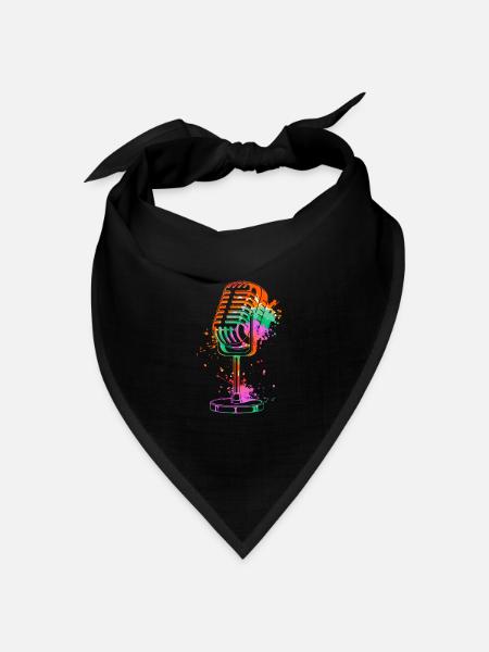 Mikrofon Ich bin Sänger Ich bin Sängerin singen - Bandana Dreieckstuch - Schwarz