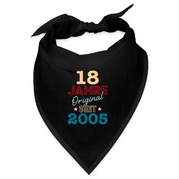 18. Geburtstag 18 Jahre - Bandana Dreieckstuch - Schwarz - Vorne