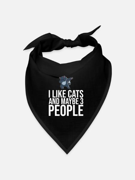 Dabbing Katze Lustige Katze - Bandana Dreieckstuch - Schwarz