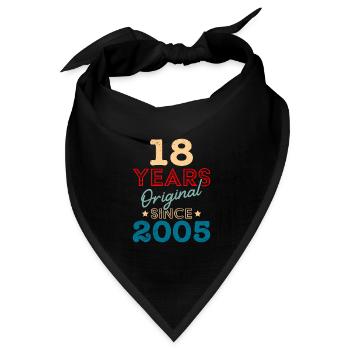 18. Geburtstag 18 Jahre - Bandana Dreieckstuch - Schwarz - Vorne