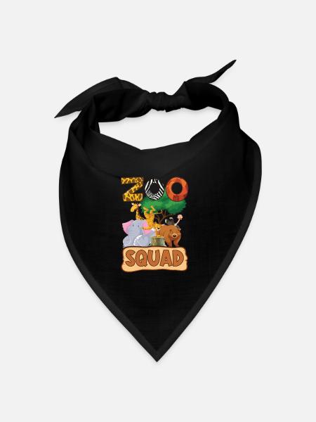 Zoo Gruppen Design - Zootiere - Zoo Squad - Bandana Dreieckstuch - Schwarz