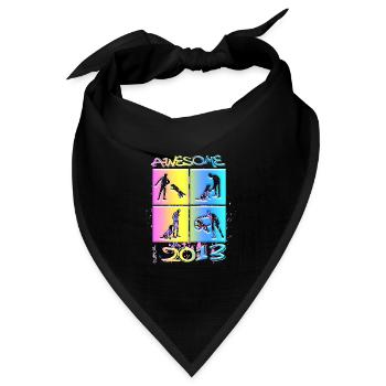 Awesome since 2013. Agility, Hundetraining - Bandana Dreieckstuch - Schwarz - Vorne
