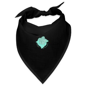 Rose Rote Rose Handgezeichnet - Bandana Dreieckstuch - Schwarz - Vorne