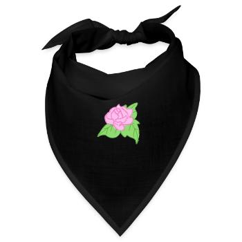 Rose Rote Rose Handgezeichnet - Bandana Dreieckstuch - Schwarz - Vorne