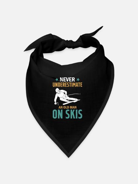 Ski Winter Skiing - Never Underestimate An Old Man - Bandana Dreieckstuch - Schwarz