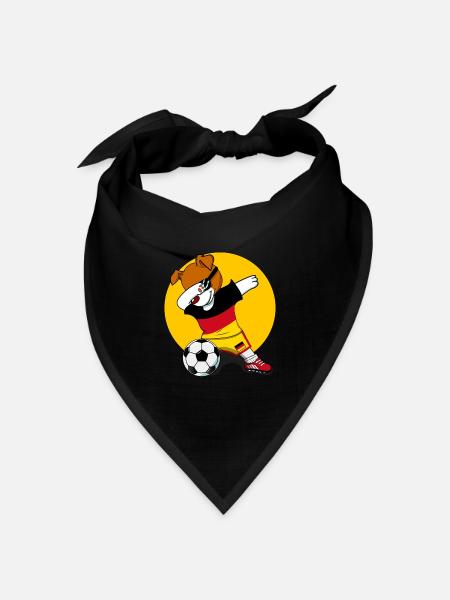 Deutschland Fußballuniformen Jack Russell Terrier - Bandana Dreieckstuch - Schwarz
