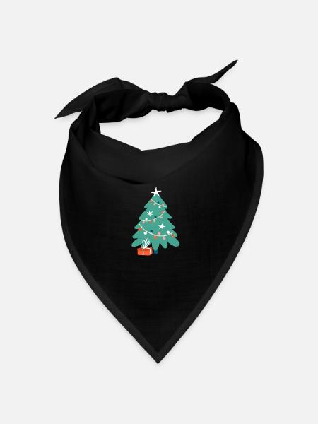 Weihnachtsbaum Tannenbaum Weihnachtsgeschenk - Bandana Dreieckstuch - Schwarz