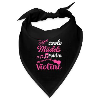 Violine Geige Geigenbogen Musiknoten Musiker - Bandana Dreieckstuch - Schwarz - Vorne