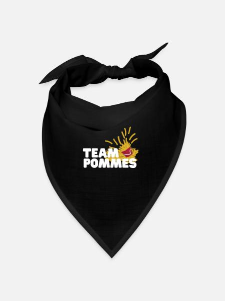 Team Pommes Pommestüte Kartoffel Fritten - Bandana Dreieckstuch - Schwarz