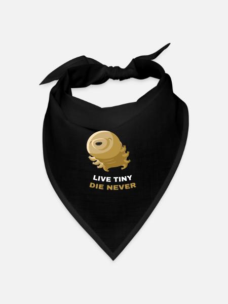 Live Tiny Die Never Bärtierchen - Bandana Dreieckstuch - Schwarz