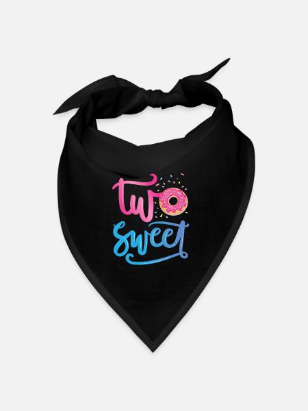 Zwei Süße | Donut Geburtstag Shirt | Donut Themed - Bandana Dreieckstuch - Schwarz