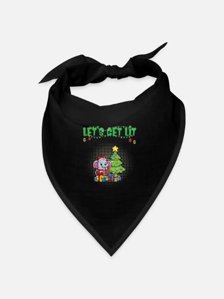 Let's Get Lit Advent Season Christmas Party X-Mas - Bandana Dreieckstuch - Schwarz