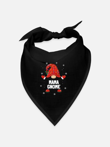 Weihnachtszwerg Mama Gnom Weihnachten Familien - Bandana Dreieckstuch - Schwarz