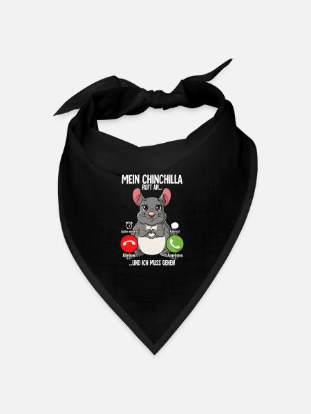 Mein Chinchilla Ruft An - Bandana Dreieckstuch - Schwarz