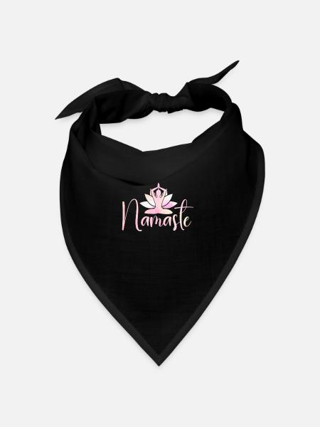 Namaste Lotus Flower Meditation Yoga - Bandana Dreieckstuch - Schwarz