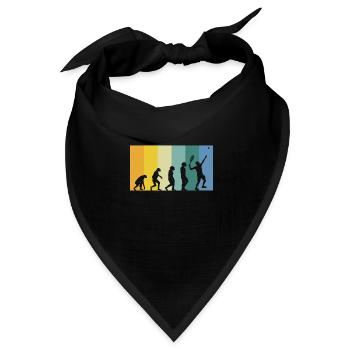 Evolution Tennis - Tennisspieler vintage Farben - Bandana Dreieckstuch - Schwarz - Vorne