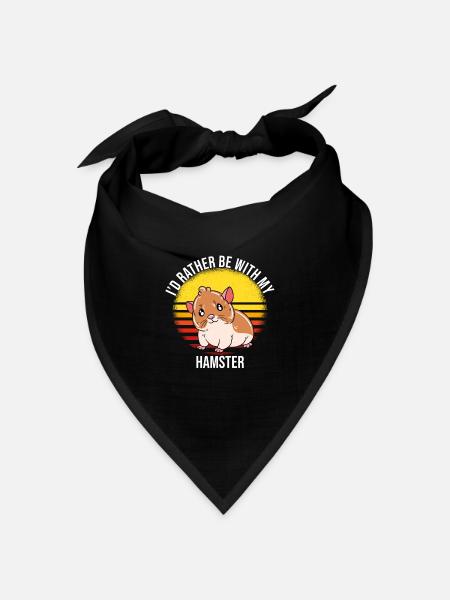 I'd Rather Be With My Hamster - Bandana Dreieckstuch - Schwarz