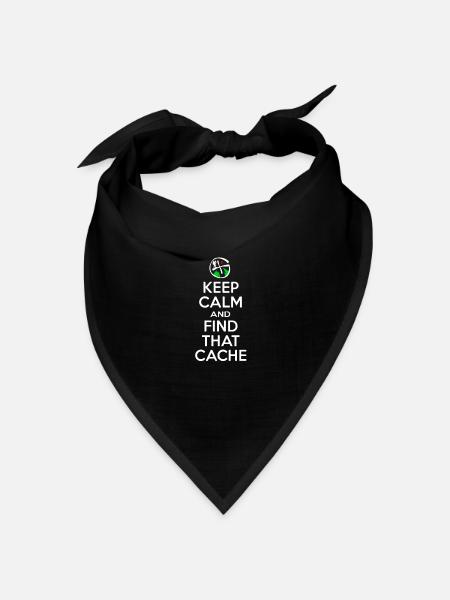 Geocaching - Keep Calm Find That Cache - Geocacher - Bandana Dreieckstuch - Schwarz