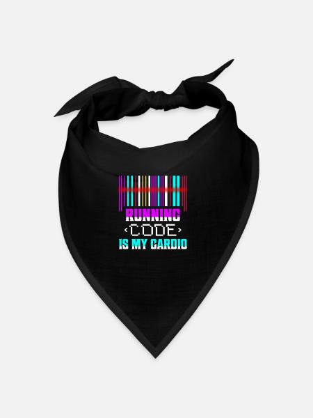 Running Code Is My Cardio Programmer Coding - Bandana Dreieckstuch - Schwarz