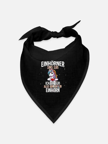 Einhörner Sind Süß Einhorn - Bandana Dreieckstuch - Schwarz