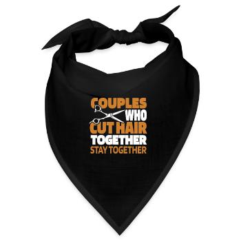 Barber Barbershop Paar - Bandana Dreieckstuch - Schwarz - Vorne