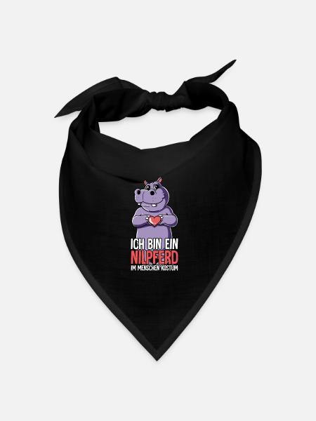 Ich Bin Ein Nilpferd - Bandana Dreieckstuch - Schwarz