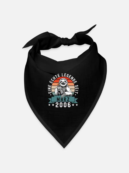 Faultier Geburtstag März 2006 Geboren Jahrgang - Bandana Dreieckstuch - Schwarz