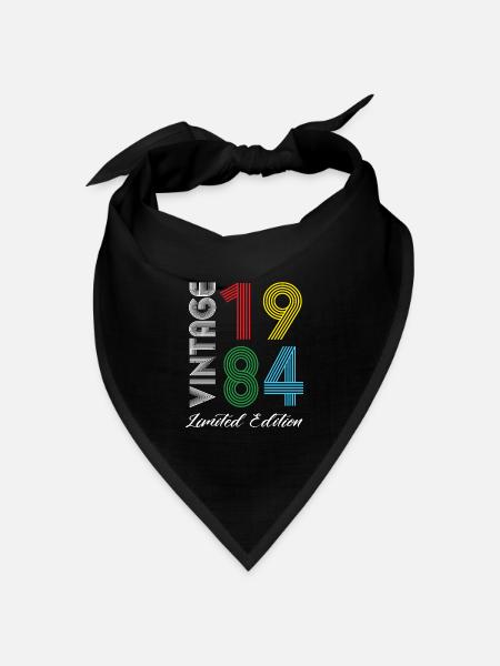 Vintage 1984 Vintage Geburtstag Retro Vintage - Bandana Dreieckstuch - Schwarz