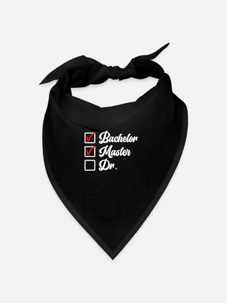 Bachelor Abschluss Master Abschluss Doktor - Bandana Dreieckstuch - Schwarz