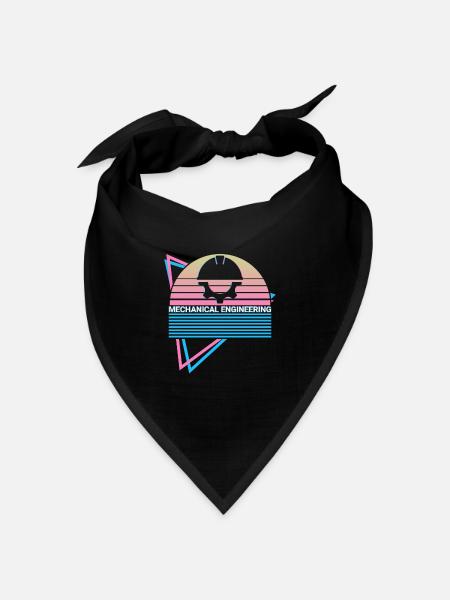 Maschinenbau Retro - Bandana Dreieckstuch - Schwarz