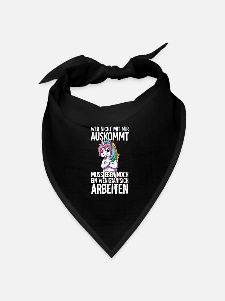 Einhorn Wer Nicht Mit Mir Auskommt - Bandana Dreieckstuch - Schwarz