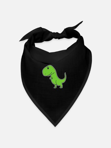 Dinosaurier Grün - Bandana Dreieckstuch - Schwarz